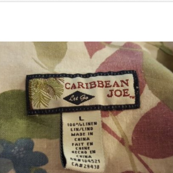 Caribbean Joe Blouse Womens Large Linen Hawaiian - Picture 7 of 7
